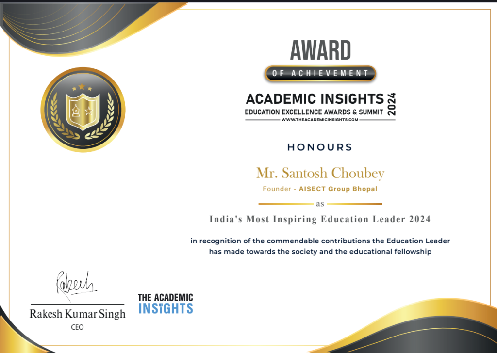 AISECT Group Bhopal Honored with Prestigious Award from The Academic Insights Magazine